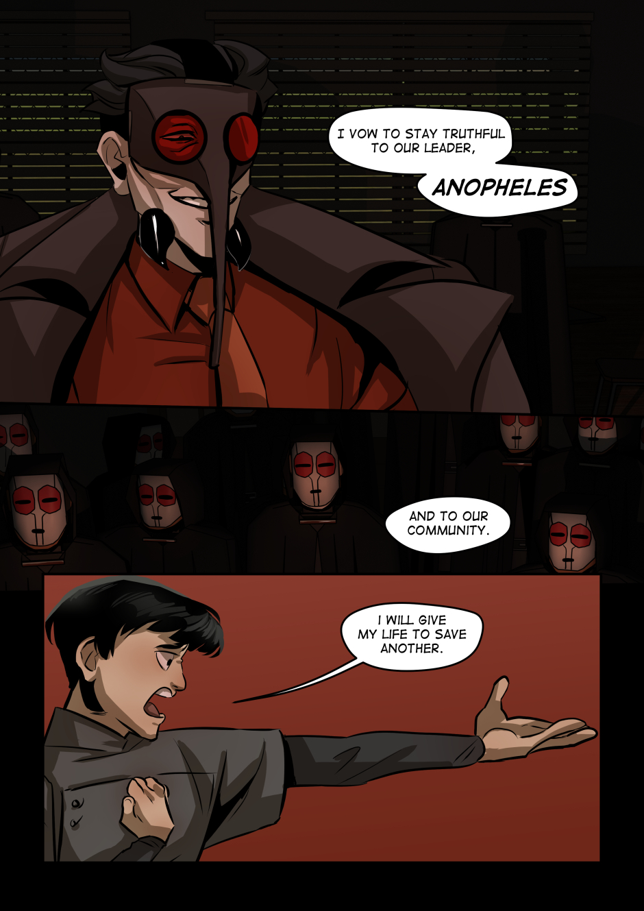 The boy vows to stay loyal to his leader.