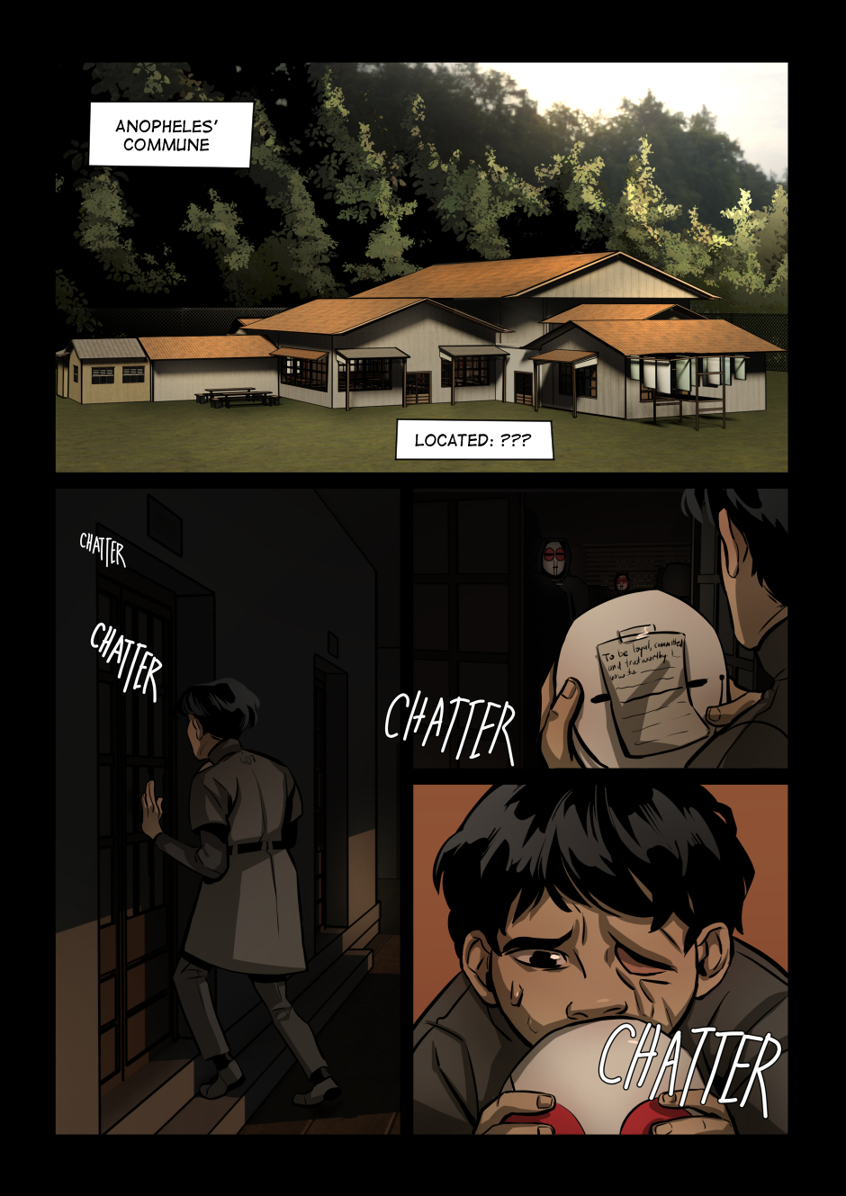 A commune building establishing shot.