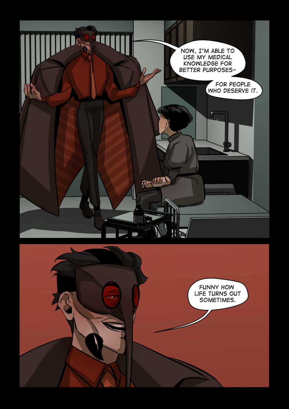 Anopheles explains his medical experience.