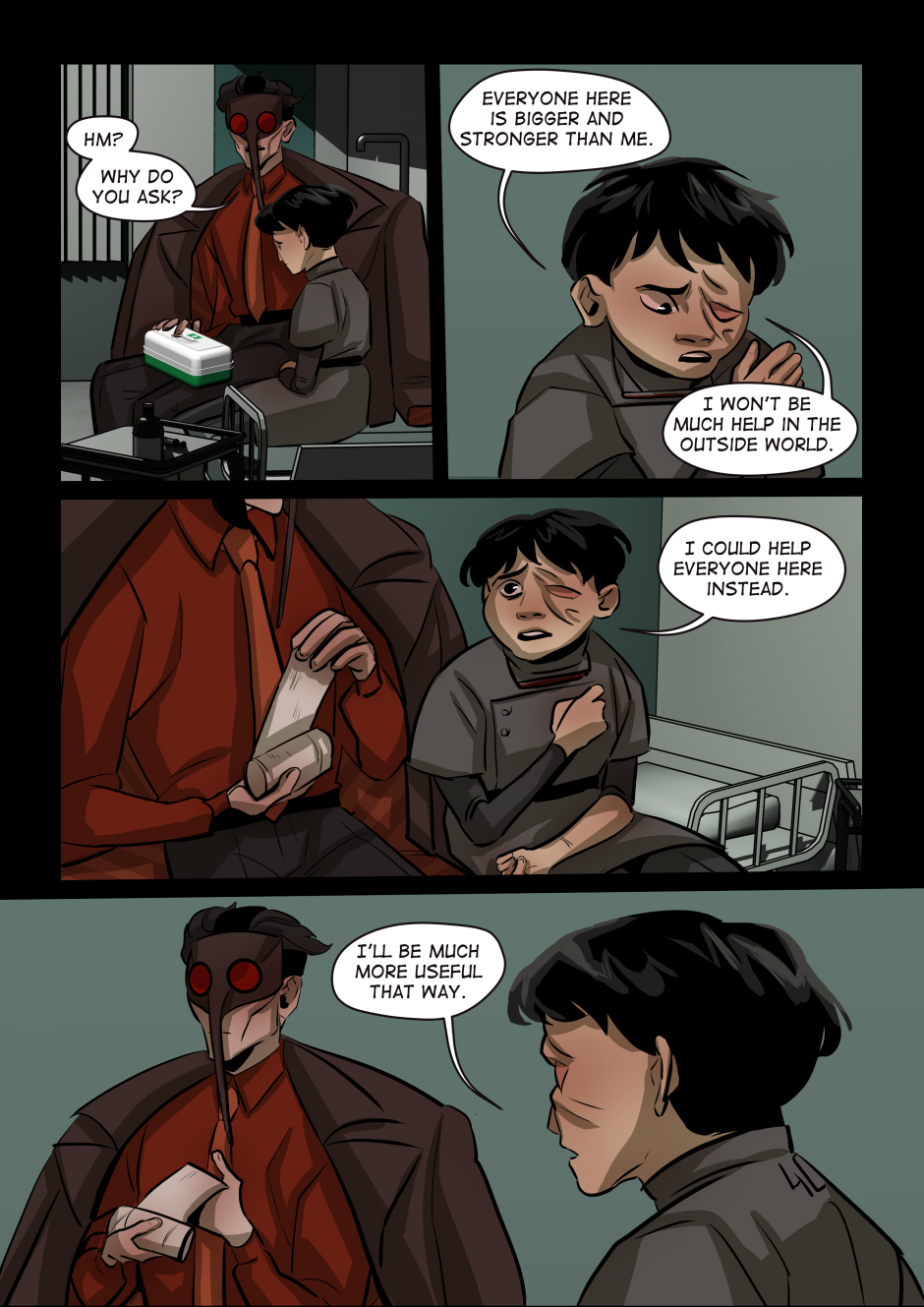 The boy tells Anopheles that everyone is stronger than him.