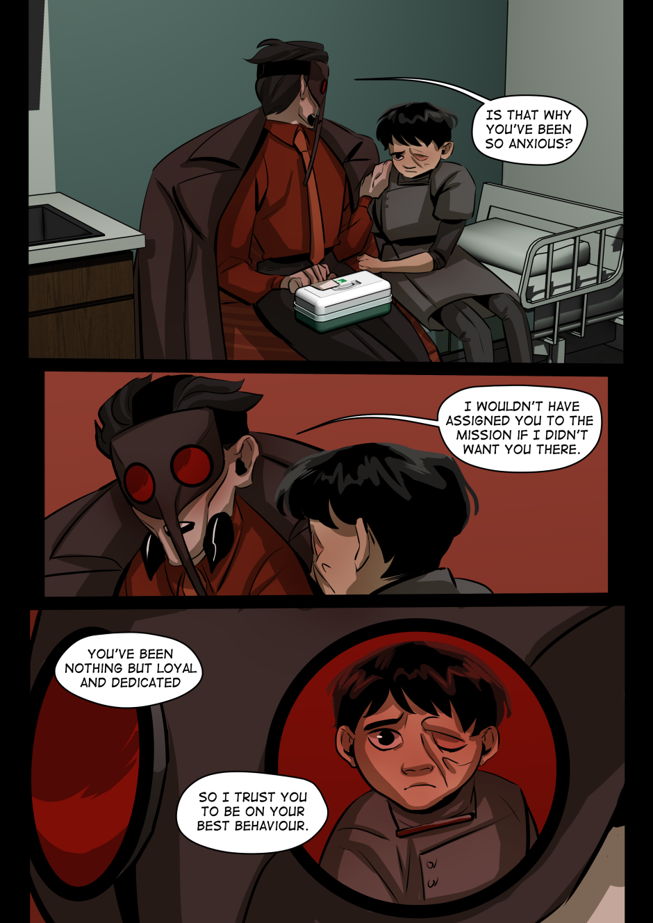 Anopheles tells the boy to be on his best behaviour.