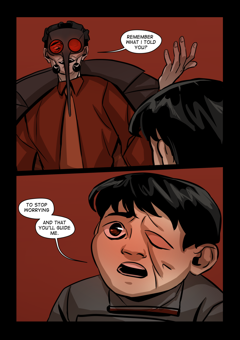 The boy says that he'll let Anopheles guide him.