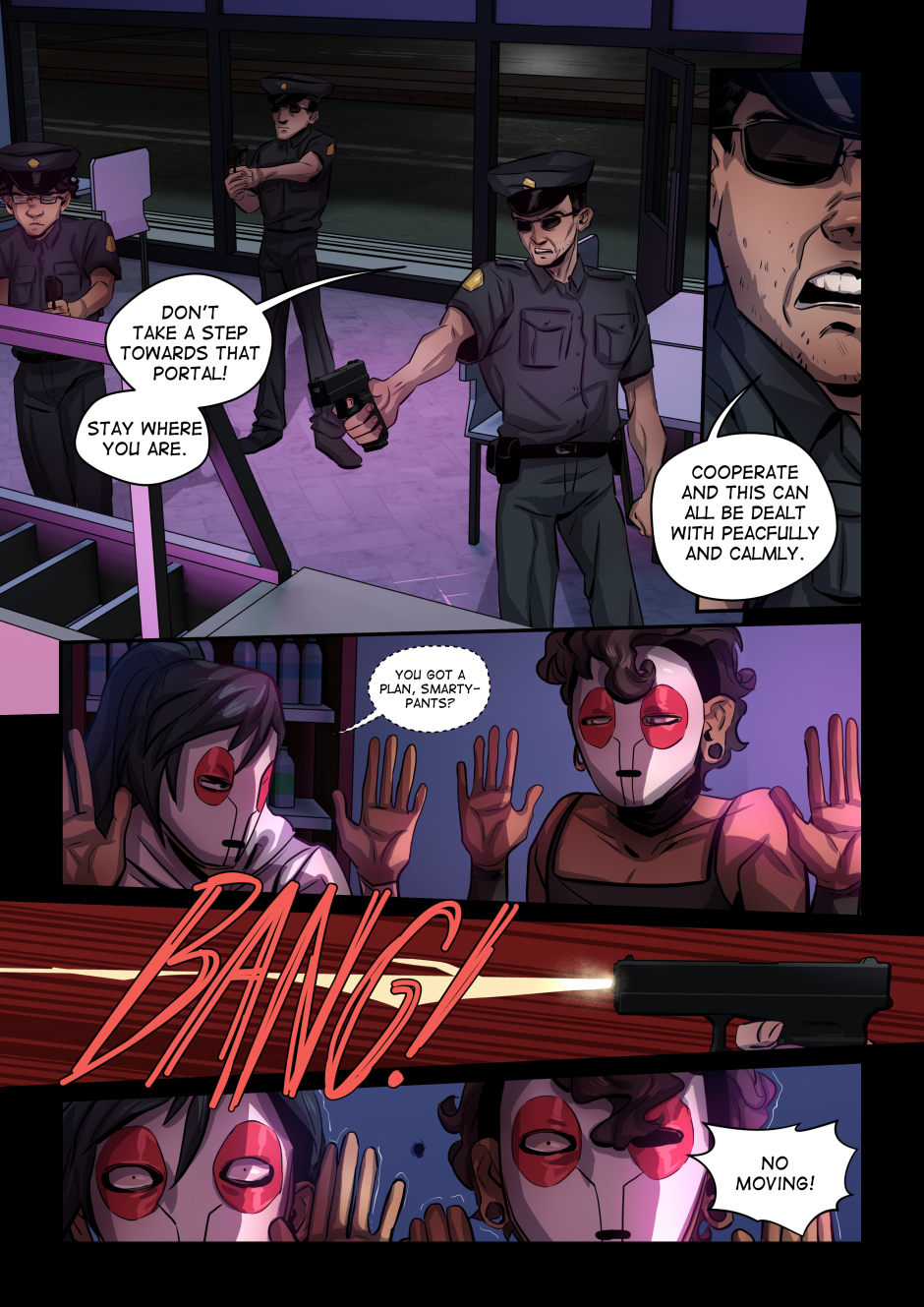 The police threaten 01 and 267.