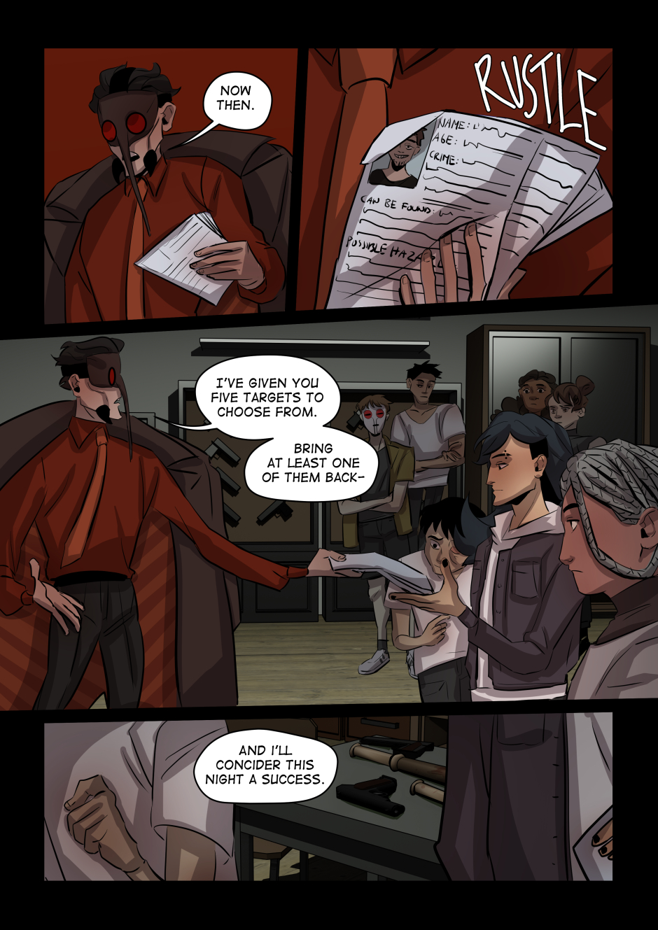 Anopheles takes out documents about the target the group's after.