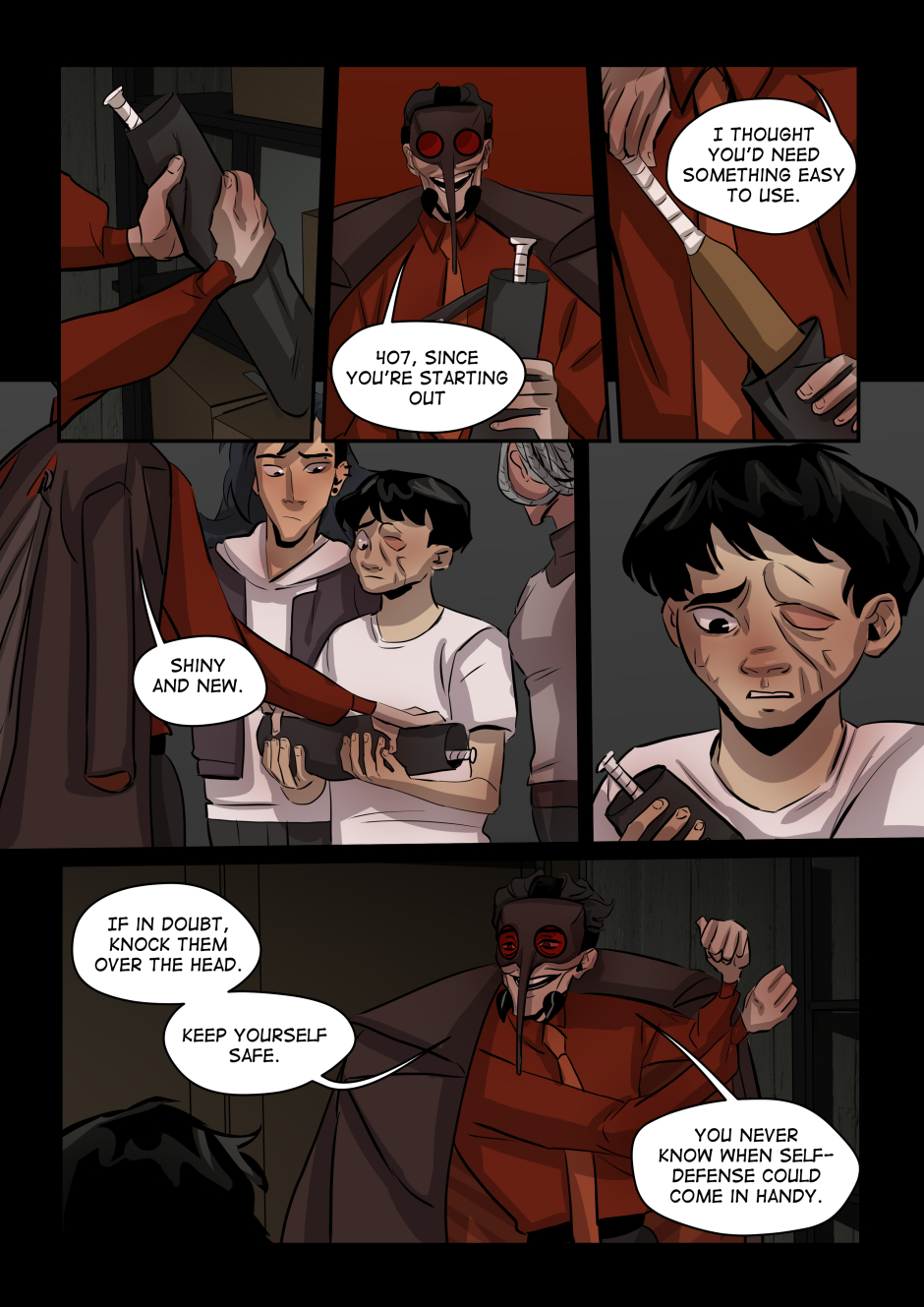 Anopheles offers a baseball bat to Zixuan.