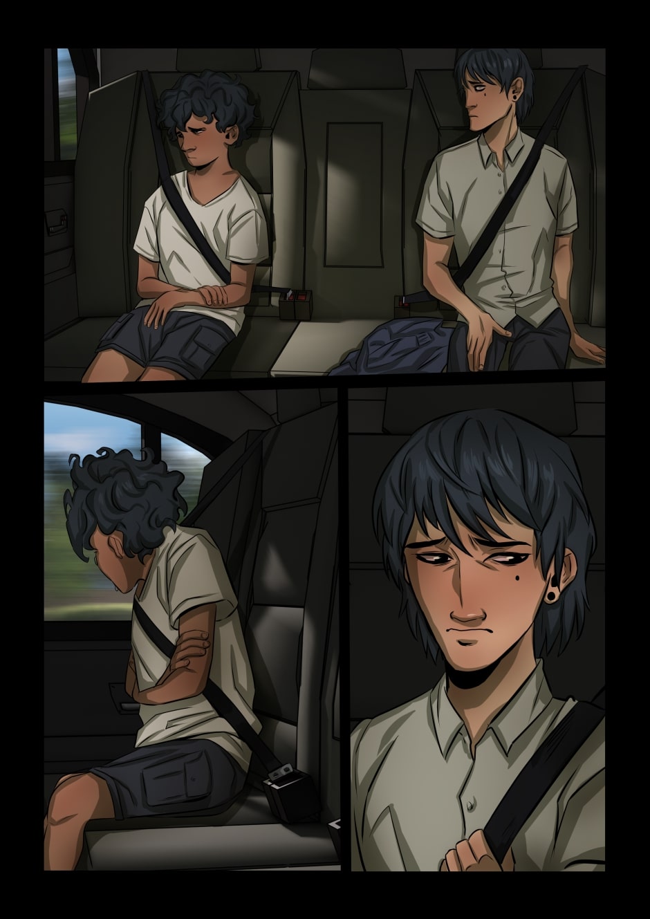 267 and his brother, Eun look sad in the car.