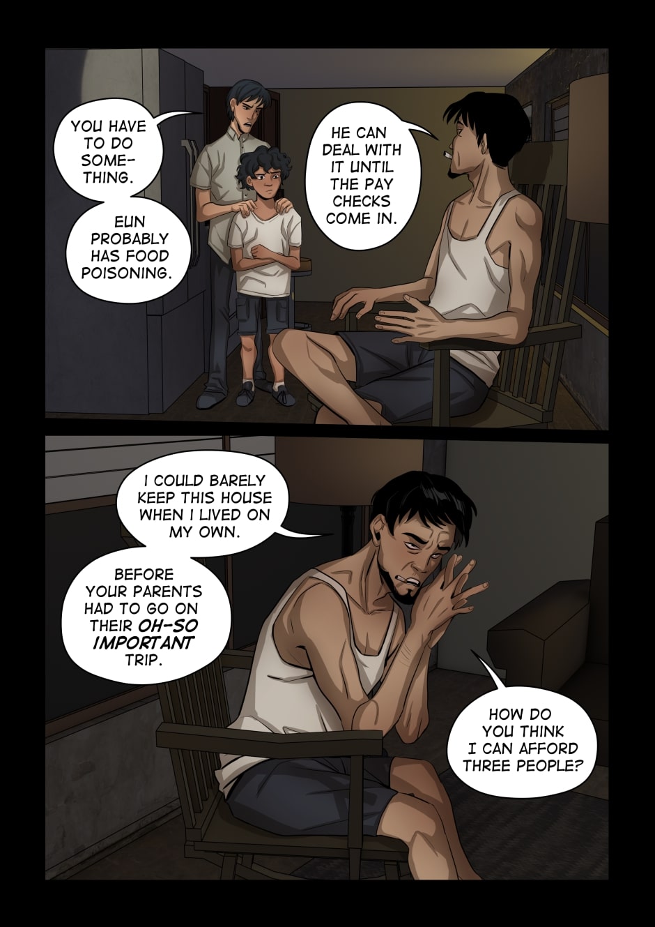 The uncle complains about 267's parents.