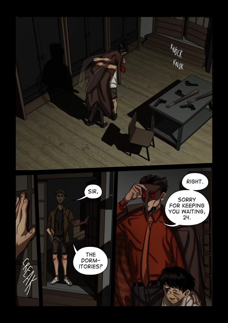 24 comes back to ask about the dorms.