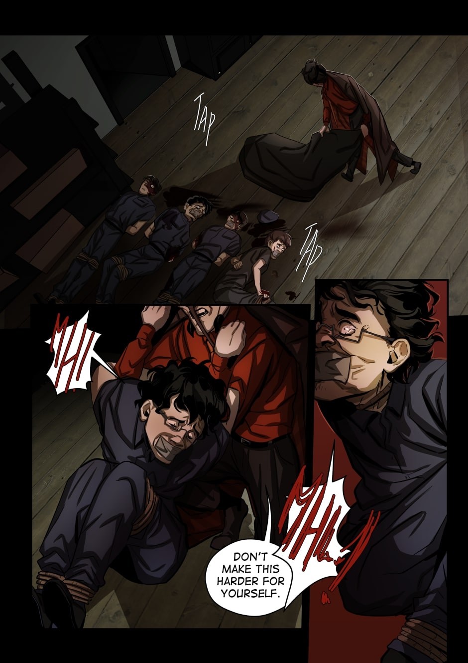 Anopheles picks up one of the officers as he yells.