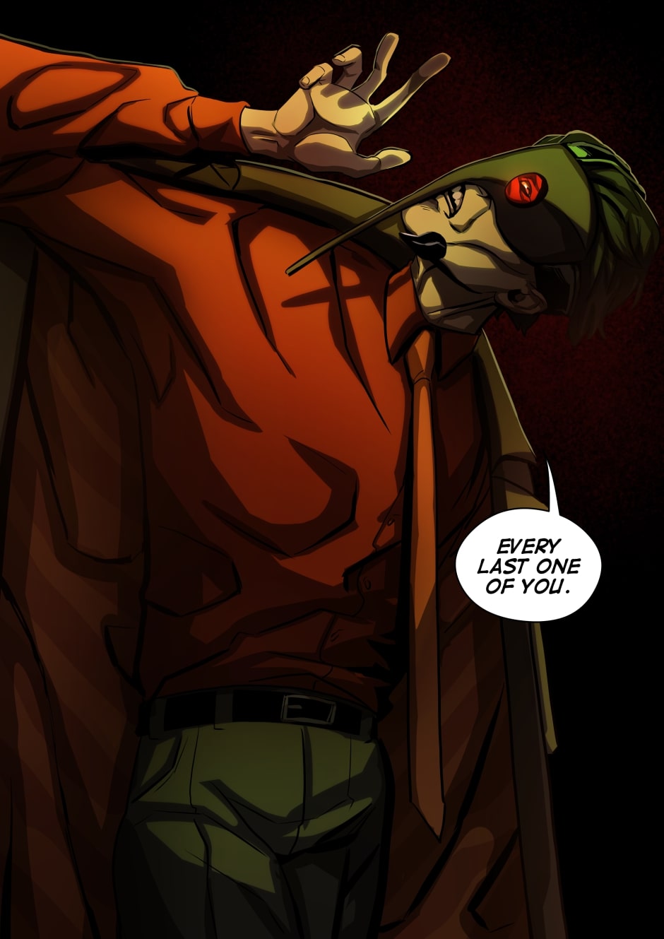 Anopheles stands there menacingly.