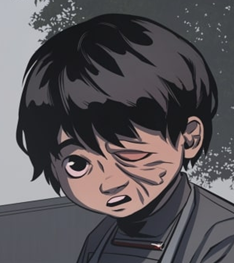 A drawing of a young boy.